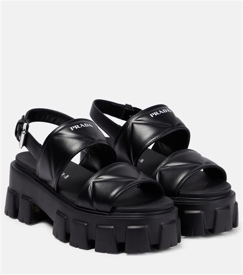 prada black sandal|prada platform sandals outlet.